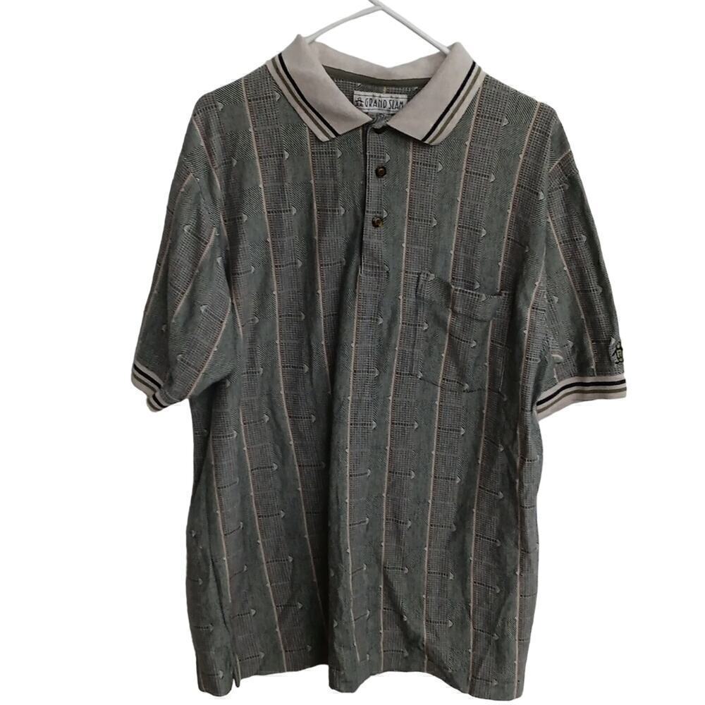 EUC Grand Slam Men's L Black Cream Short Sleeve Polo/Golf Shirt - Picture 1 of 7